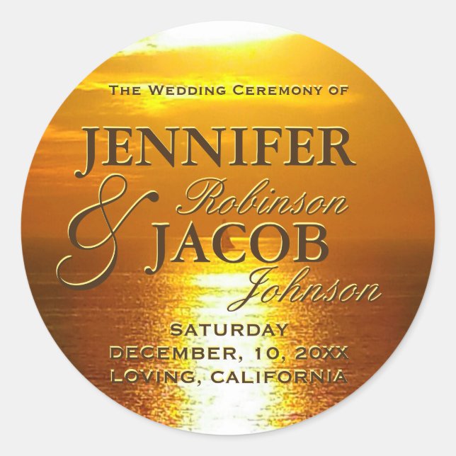 Adesivo Redondo Oceano Sunset (Frente)