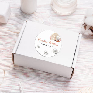 Adesivo Redondo Oceano uma pérola sob o chá de fraldas marinho