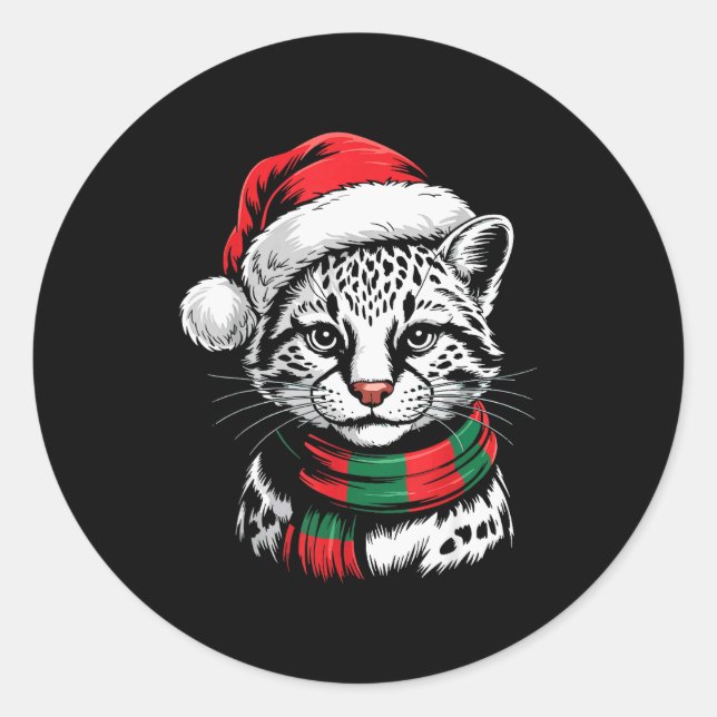 Adesivo Redondo Ocelot Xmas Santa Hat F Christmas Costume  (Frente)