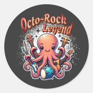 Adesivo Redondo Octo-Rock Legend Rock Music