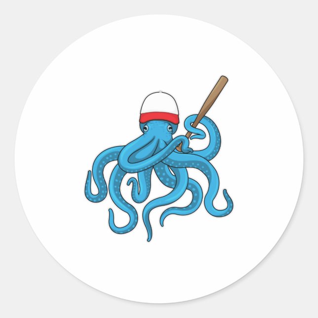 Adesivo Redondo Octopus Baco-beisebol (Frente)