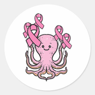 Adesivo Redondo Octopus Cor - de-rosa Sabor da Mama Cuta da Faixa