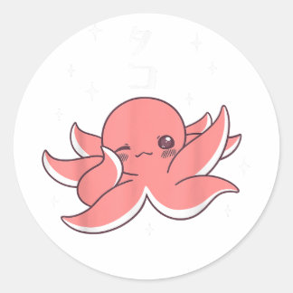 Adesivo Redondo Octopus Dabbing Japonês Kawaii Cute Engraçado