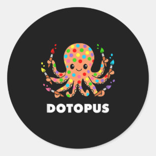 Adesivo Redondo Octopus dotopus dotopus Engraçado Pun Animal
