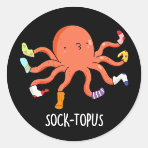 Adesivo Redondo Octopus Engraçado Sock-topus Com Meias Pun