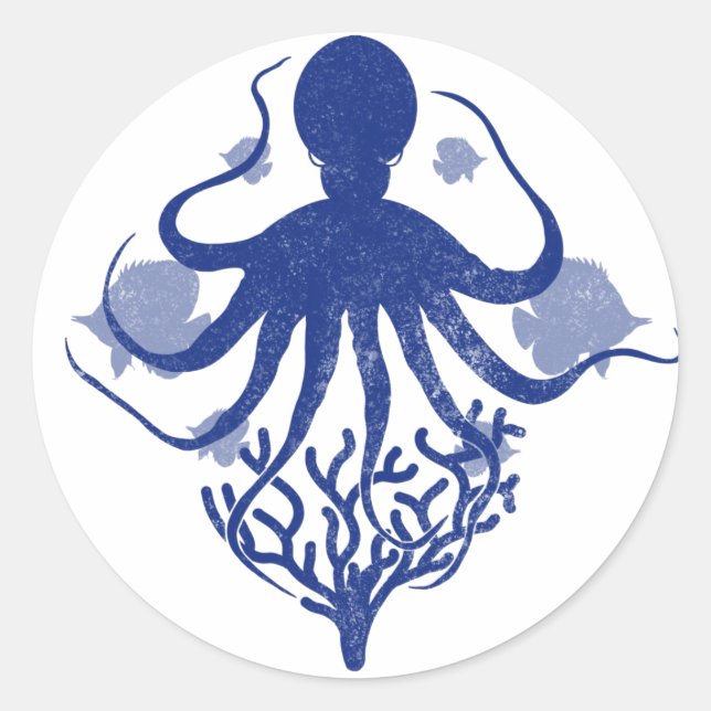 Adesivo Redondo Octopus (light background) (Frente)