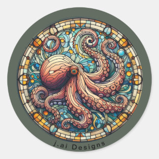 Adesivo Redondo Octopus Medallion