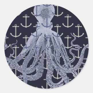 Adesivo Redondo Octopus náutico