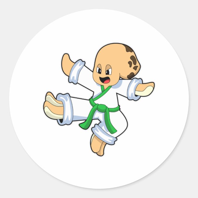 Adesivo Redondo Octopus no Karate das Artes Marciais (Frente)