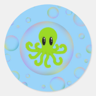 Adesivo Redondo Octopus numa bolha