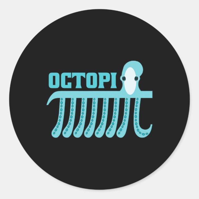 Adesivo Redondo Octopus Octopi Math (Frente)