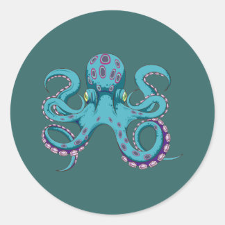 Adesivo Redondo Octopus Oktopus polvo kraken