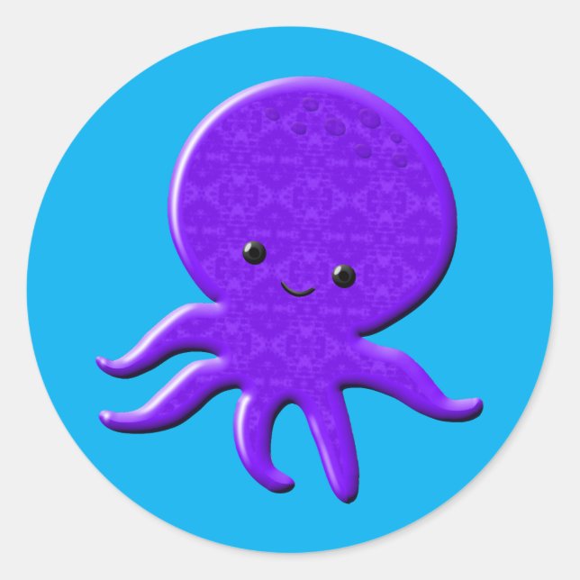 Adesivo Redondo Octopus Roxo (Frente)