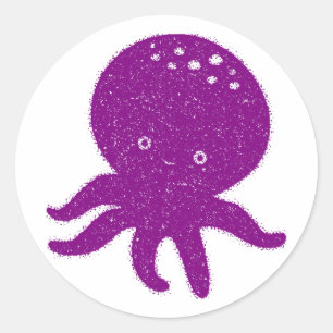 Adesivo Redondo Octopus Roxo-Cinto Impressão