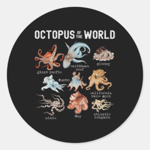 Adesivo Redondo Octopus Sea Animais Do Otopus Mundial