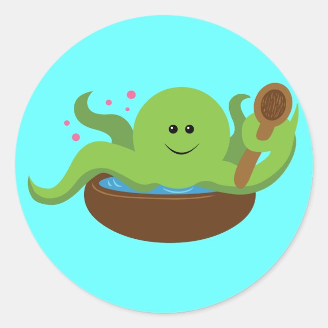 Adesivo Redondo Octopus Soup (Frente)
