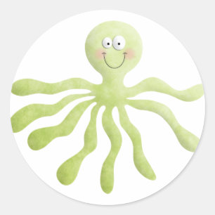 Adesivo Redondo Octopus Sticker