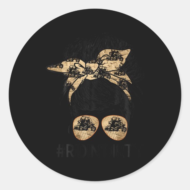 Adesivo Redondo Óculos De Cabelo Mensageiros Que Andam Sujos Atv S (Frente)