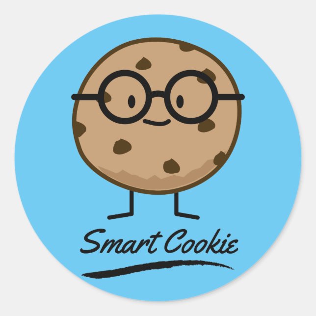 Adesivo Redondo Óculos de Cookie Smart Chocolate Chip Cookies (Frente)