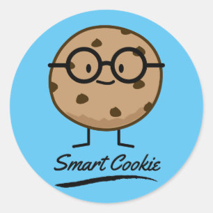 Adesivo Redondo Óculos de Cookie Smart Chocolate Chip Cookies