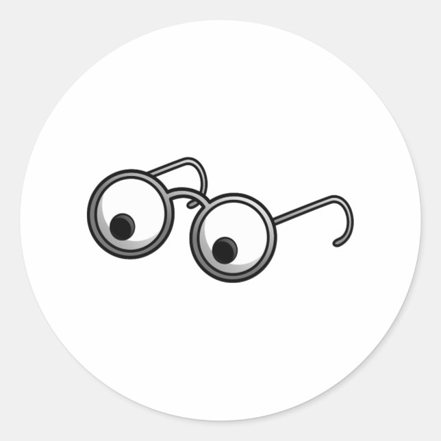 Adesivo Redondo Óculos de desenho (Frente)