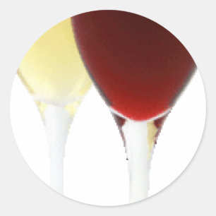 Adesivo Redondo Óculos de Festa Bebem Vinho Bebendo Álcool Destino