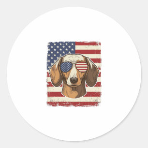 Adesivo Redondo Óculos de Sol com Bandeira Patriótica Vintage Dach