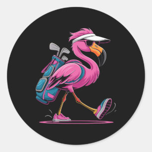 Adesivo Redondo Óculos de Sol de Golfe Ping Flamingo Mulher Senhor