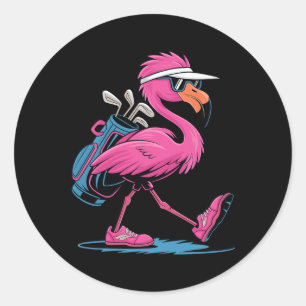 Adesivo Redondo Óculos de Sol de Golfe Ping Flamingo Mulher Senhor