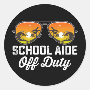 Adesivo Redondo Óculos de sol do colégio fora de serviço no dia pa