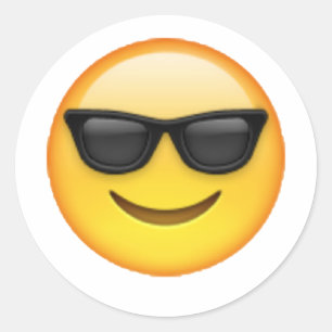 Adesivo Redondo Óculos solares - Emoji