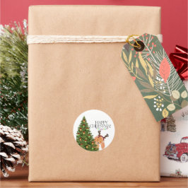 Adesivo Redondo Ocultando o Natal do Cão