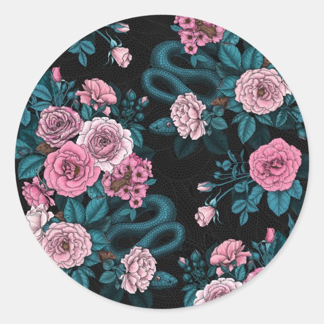Adesivo Redondo Oculto nas rosas 2 (Frente)