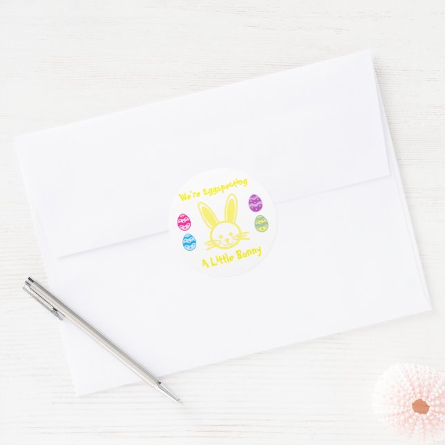 Adesivo Redondo Ocupar Um Pequeno Coelhinho (Envelope)