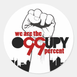 Adesivo Redondo Ocupe Wall Street - nós somos os 99 por cento