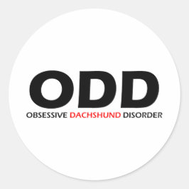 Adesivo Redondo ODD - Perturbação Obsessiva Dachshund