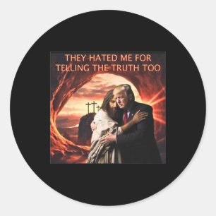 Adesivo Redondo Odiava-Me Por Dizer A Verdade A Jesus Trump 202
