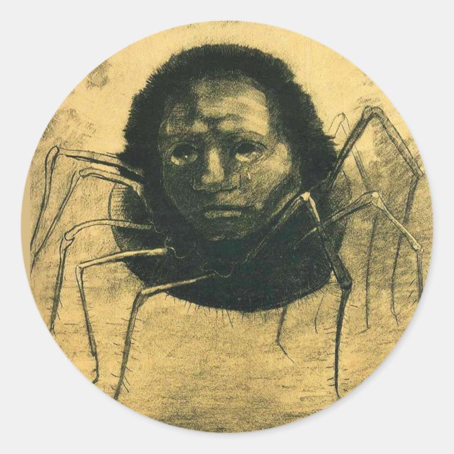 Adesivo Redondo Odilon Redon - A Aranha Choradora, (Frente)
