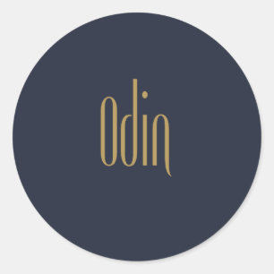 Adesivo Redondo Odin Dourado de Elegância Alta Personalizada