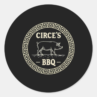 Adesivo Redondo Odisseia de Churrasco do Circo Grego de Mitologia 