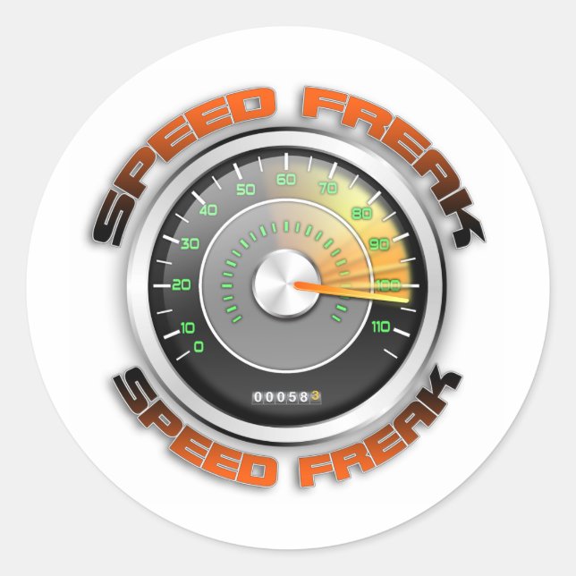 Adesivo Redondo Odometer de Freak de Velocidade (Frente)