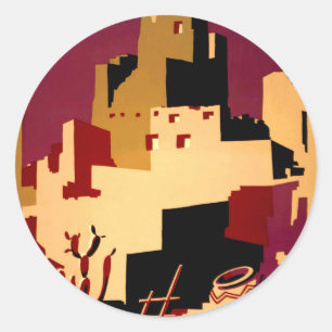 Adesivo Redondo Oeste do Sudoeste Pueblo WPA Nacional