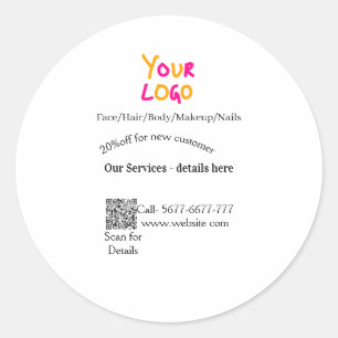 Adesivo Redondo oferta de desconto de serviços de salão de massage