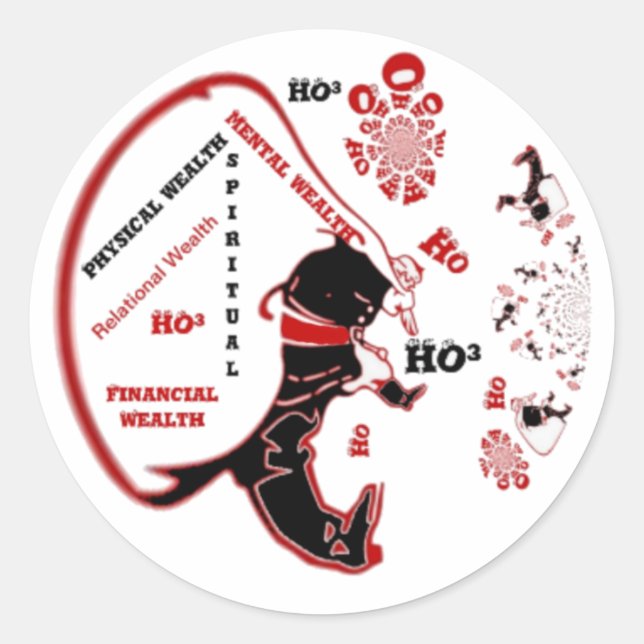 Adesivo Redondo Oferta de Papais noeis Secretos - Prosperidade e R (Frente)