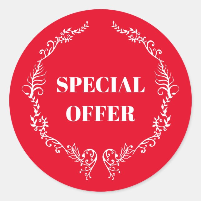 Adesivo Redondo Oferta especial vermelha (Frente)