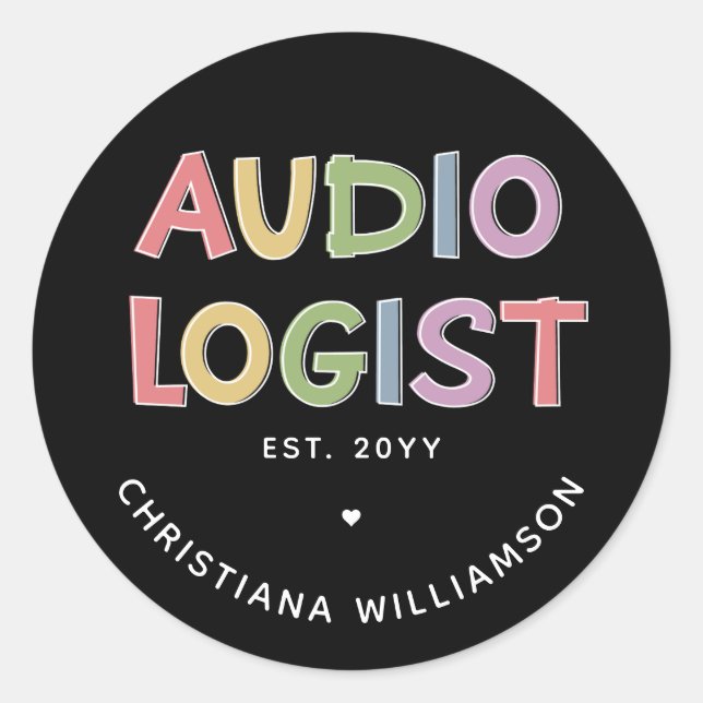 Adesivo Redondo Oferta Personalizada de Audiologia para Graduação (Frente)