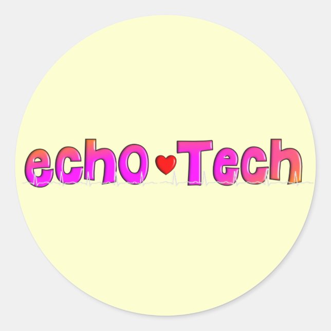 Adesivo Redondo Ofertas da Echo Tech (Cardiac Echo Tech) (Frente)