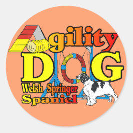 Adesivo Redondo Ofertas de agilidade de galês Springer Spaniel