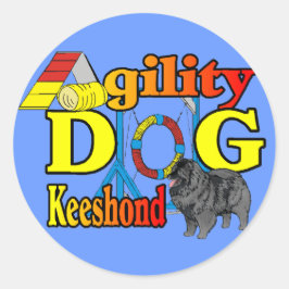 Adesivo Redondo Ofertas de agilidade de Keeshond