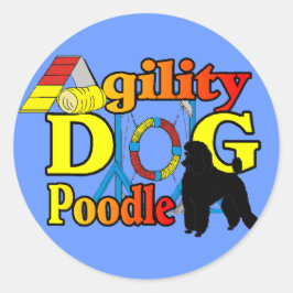 Adesivo Redondo Ofertas de Agilidade de Poodle